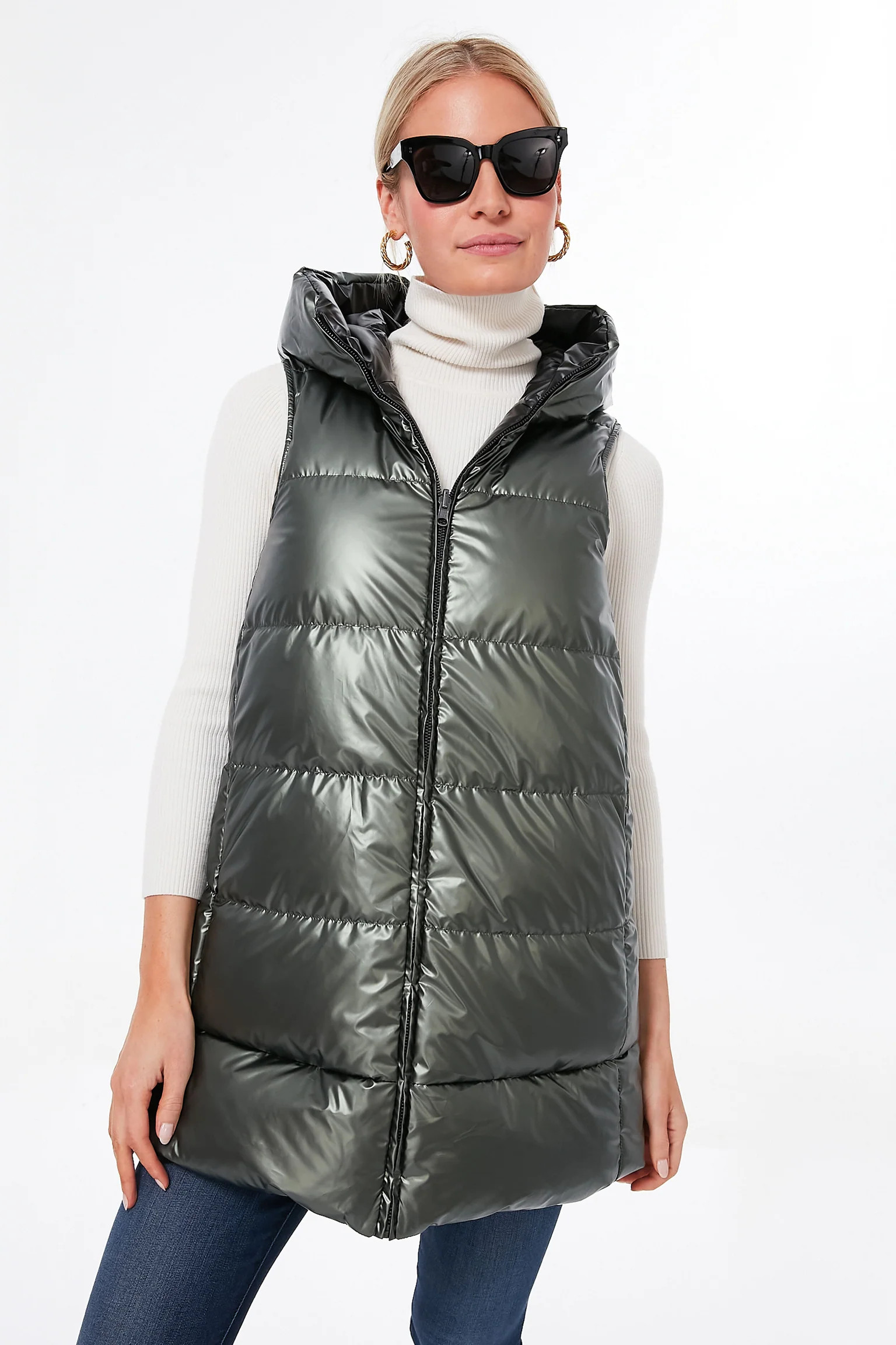 Metallic Sage Reversible Shannon Vest | Tuckernuck (US)