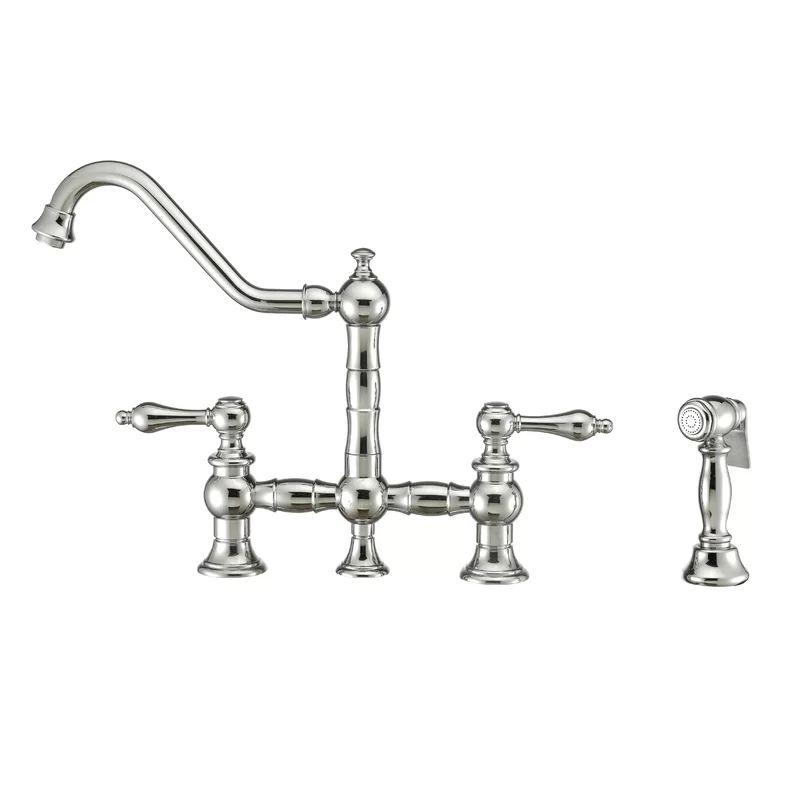 Hailey Vintage III Plus Bridge Faucet with Long Traditional Swivel Spout Lever Handles and Solid ... | Wayfair North America