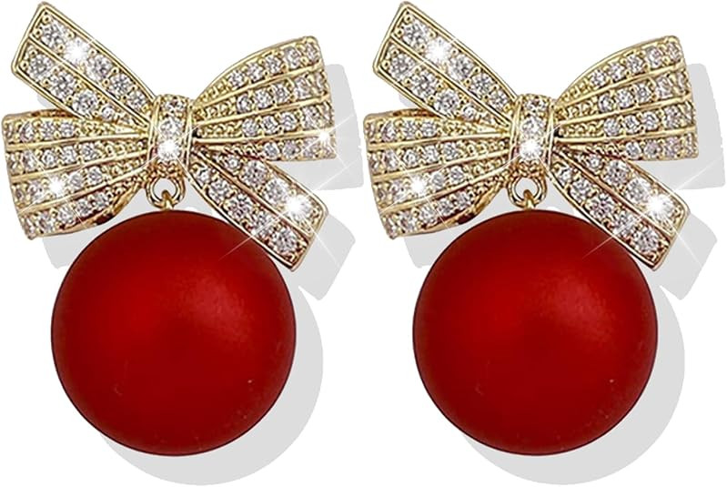 Christmas Earrings for Women Cute Christmas Bow Tree Snowflake Santa Claus Jingle Bell Drop Dangl... | Amazon (US)