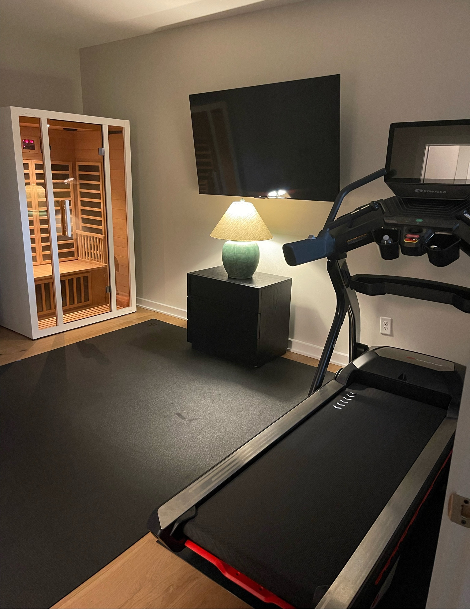 My home gym! 

Sauna, Bowflex treadmill, tv, lamp, dresser, storage, gym mat, lighting, self care, fitness, walking pad 

#LTKHome #LTKFitness #LTKSaleAlert