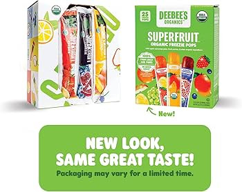 DeeBee's Organics Classic SuperFruit Freezie Pops, No Added Sugars, No Artificial Flavors or Colo... | Amazon (US)