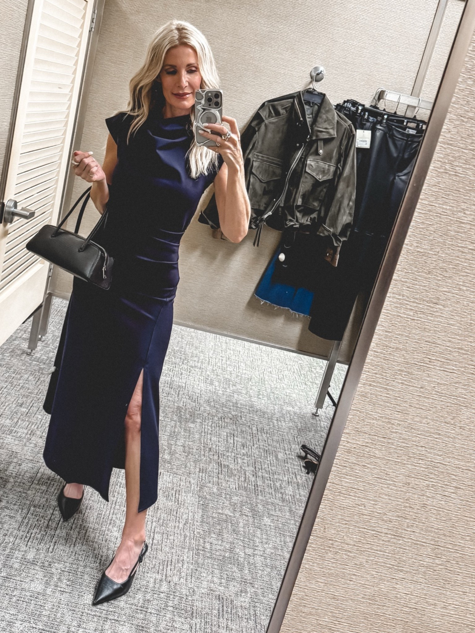 Nordstrom Anniversary Sale look! 💙 Loving this navy blue ruched midi dress—it’s incredibly soft, wrinkle-resistant, and so flattering. I’m wearing an XS, and it’s an easy piece to dress up or down. #LTKootd

#LTKOver40#LTKSaleAlert 

 