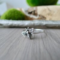 Bee Ring, Sterling Silver, Stacking Save The Bees, Minimalist Bee, Tiny Simple, Bumble Jewelry, Mode | Etsy (US)