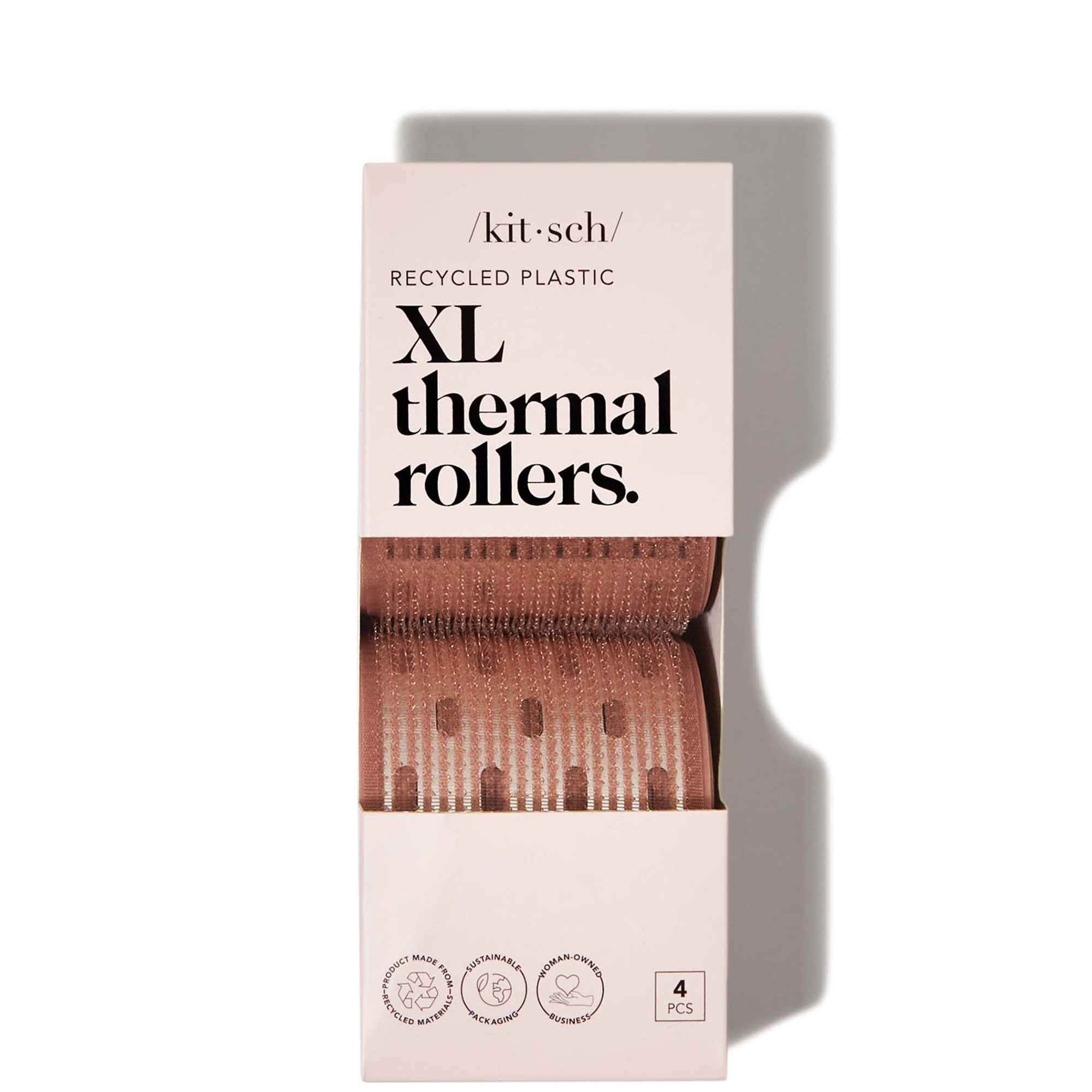 Kitsch Recycled Plastic XL Thermal Rollers 4 Piece Set - Terracotta | LOOKFANTASTIC | Look Fantastic (UK)