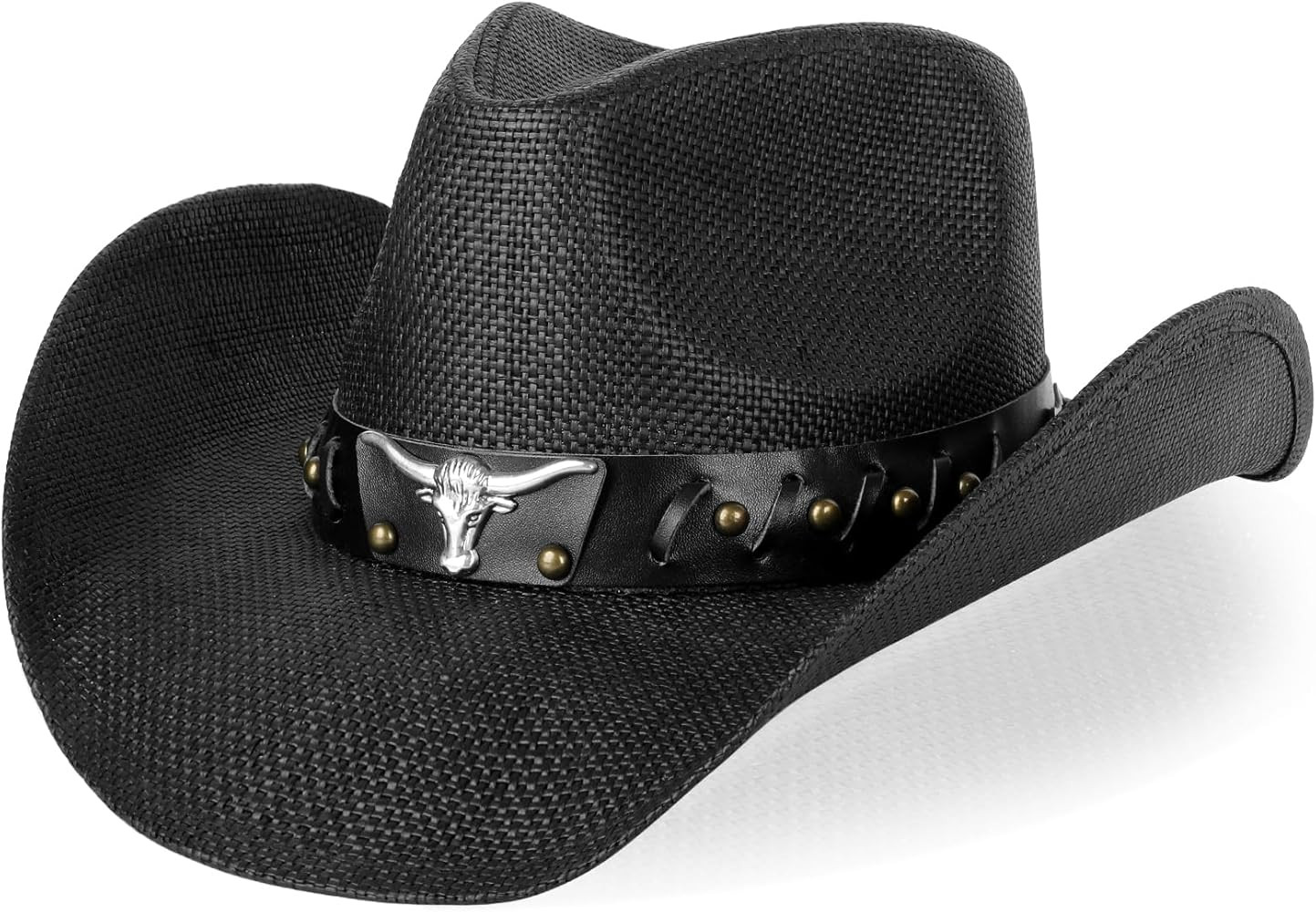 Cowboy Hat,Cowgirl Hat,Western Cowboy Hats for Women/Mens/Straw Wide with Shapeable Brim Cowboy H... | Amazon (US)