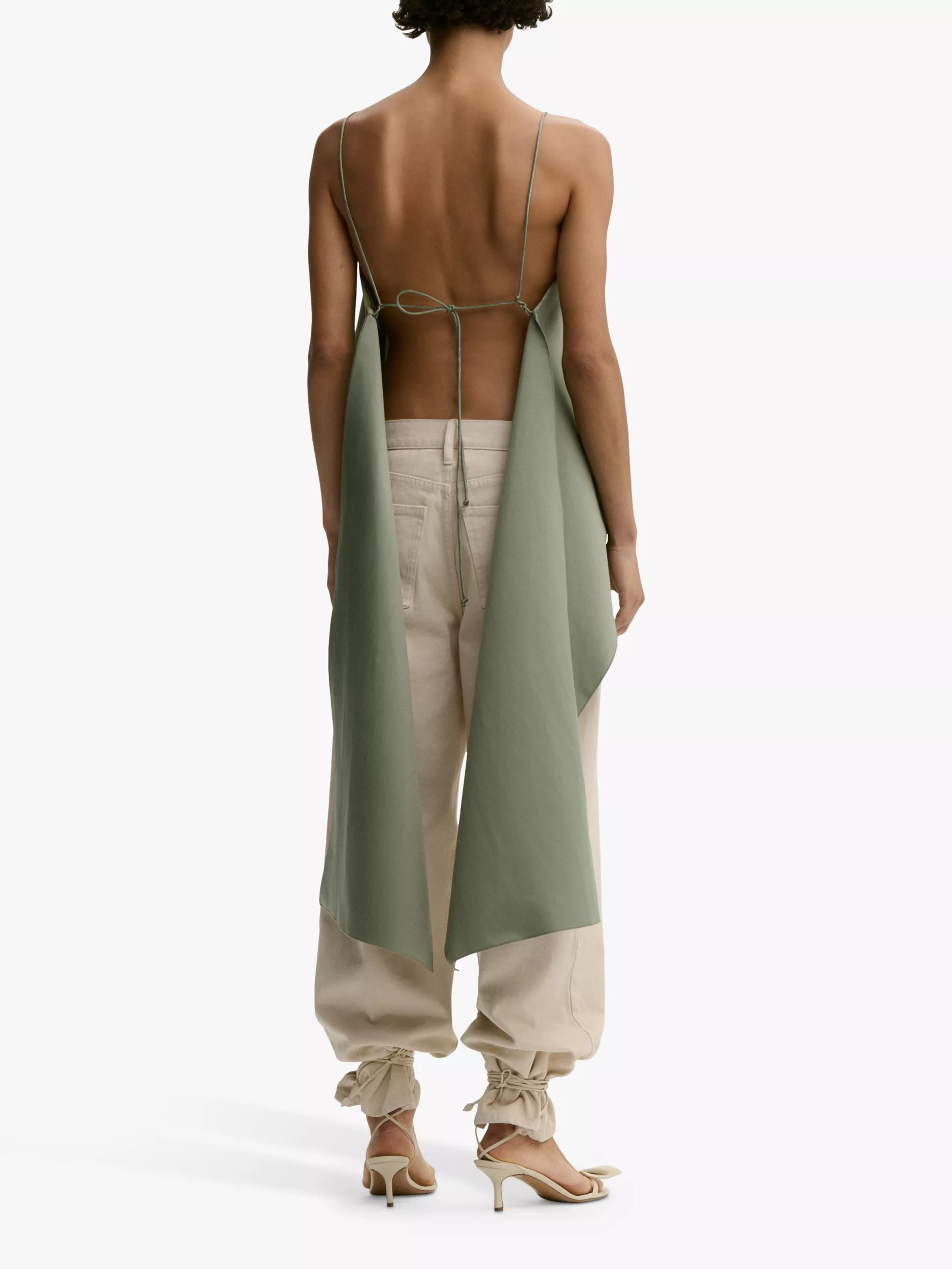 By Malene Birger Trinola Textured Top, Dark Green | John Lewis (UK)