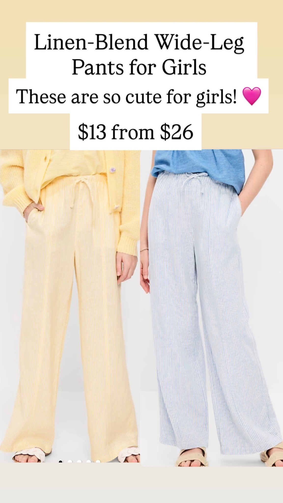 Striped Linen-Blend Wide-Leg Pants for Girls are $13 from $26

#LTKSaleAlert #LTKKids