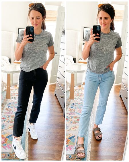 Favorite jeans from Abercrombie! Perfect length - ankle straight, high waisted. Wearing a 25