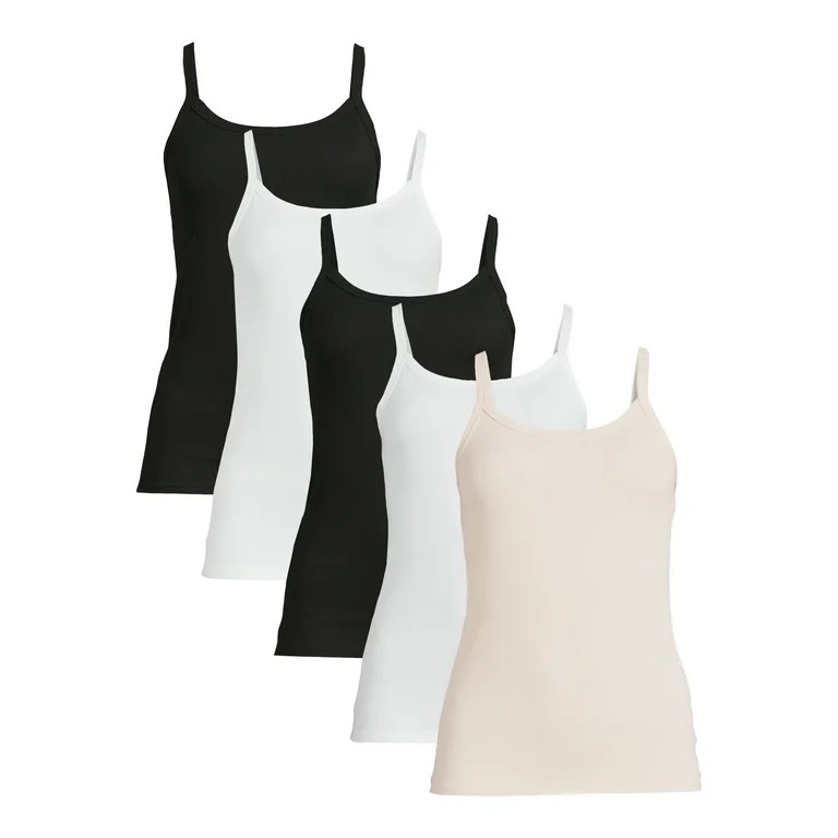 No Boundaries Juniors Rib Cami Top, Available 1-Pack, 5-Pack | Walmart (US)