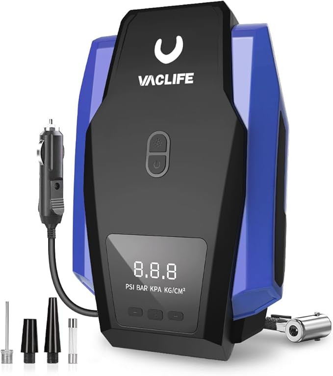 VacLife Tire Inflator Portable Air Compressor - Pump for Car Tires (up to 50 PSI), 12V DC Bikes 1... | Amazon (US)