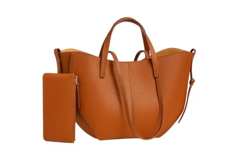 Tote Bag for Women Trendy Handbags Purse Fall Shoulder Bag designer handbags for women Stylish leather purses for women (brown) | Amazon (US)