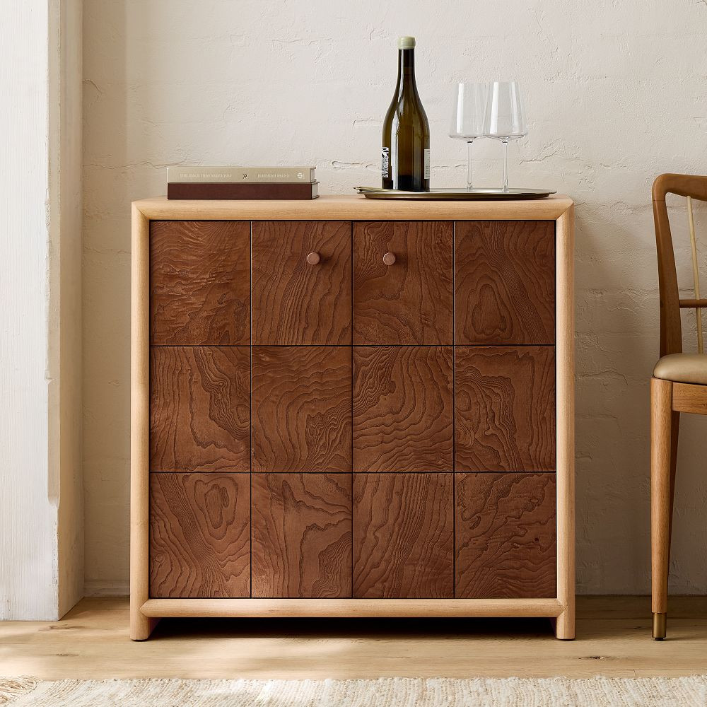 Kyran Wood & Burl Bar Cabinet (31") | West Elm (US)
