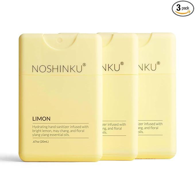 Noshinku - Refillable Hand Sanitizer Limon 3-Pack, Travel Size Spray with Hydrating Botanical Oil... | Amazon (US)