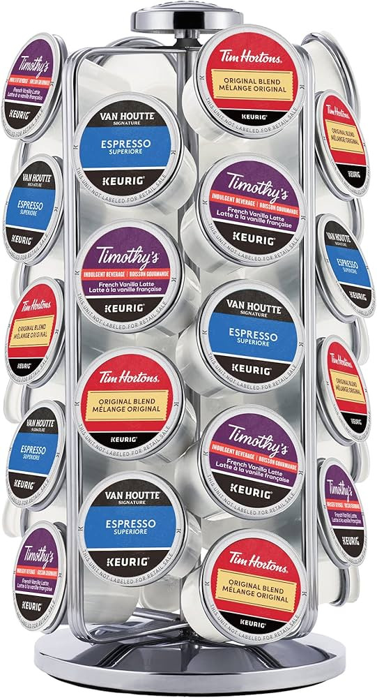 Keurig Storage Carousel, Coffee Pod Storage, Holds up to 36 Keurig K-Cup Pods, Silver | Amazon (US)