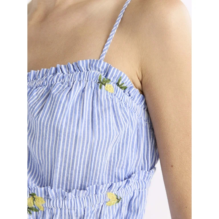 Free Assembly Women's Tiered Ruffle Cotton Sleeveless Top, Sizes XS-XXL | Walmart (US)