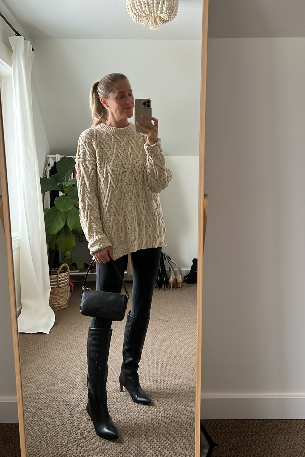 Oversized sweater and leggings, dressed up with a heeled boot. So that I can be comfortable and stylish all at once. 🙏🏼



#LTKunder50 #LTKshoecrush #LTKunder100