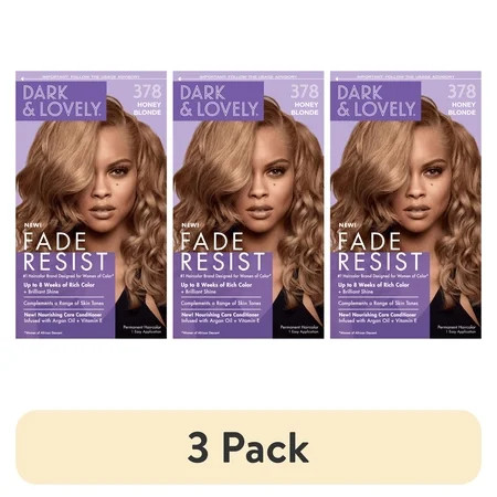 (3 pack) SoftSheen-Carson Dark & Lovely Fade Resist Hair Color, 378 Honey Blonde | Walmart (US)