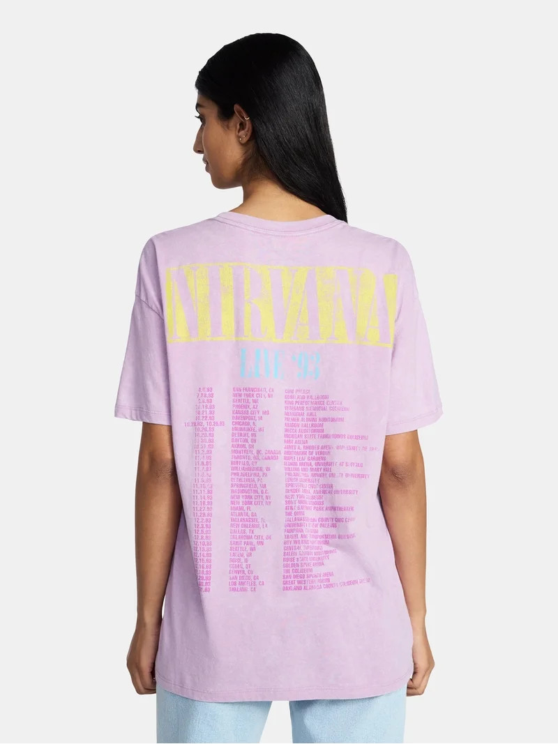 Nirvana Women's Graphic Print Tour Tee with Short Sleeves, Sizes XXS-XXL | Walmart (US)