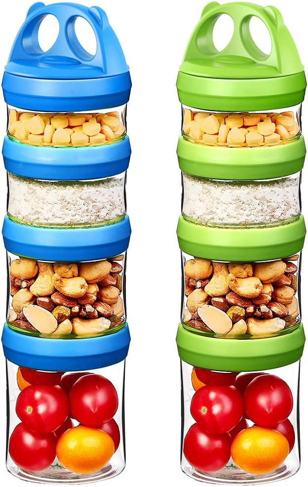 SELEWARE Portable Stackable Food Storage Containers for Snacks Formula Powder and Drinks Twist Lo... | Amazon (US)