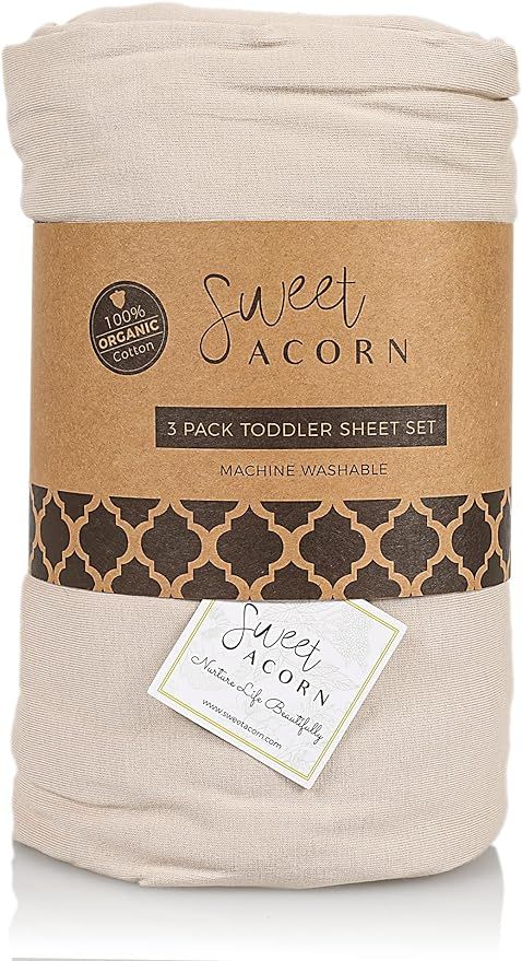 3 Piece Toddler Bedding Sets - Organic Cotton Jersey Knit - Fits Convertible Cribs and Mattresses... | Amazon (US)