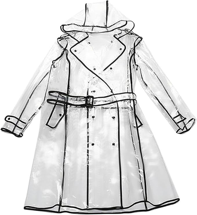 Waterproof Portable Raincoat, Rain Coats for Women Clear Reusable Rain Resistant Poncho with Hood... | Amazon (US)