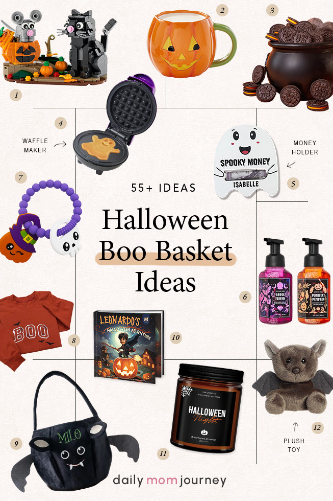 Boo Basket fun starts here! 🕷️🎁 Fill your little one’s basket with all things spooky and sweet—custom bags, cozy tees, and Halloween candles included! What’s your favorite Boo Basket filler? 👻🧡 Check out 55+ ideas here 👉 https://dailymomjourney.com/boo-basket/ #HalloweenGiftIdeas #BooBasketInspo #TrickOrTreat 

 #LTKSeasonal #LTKBaby #LTKKids