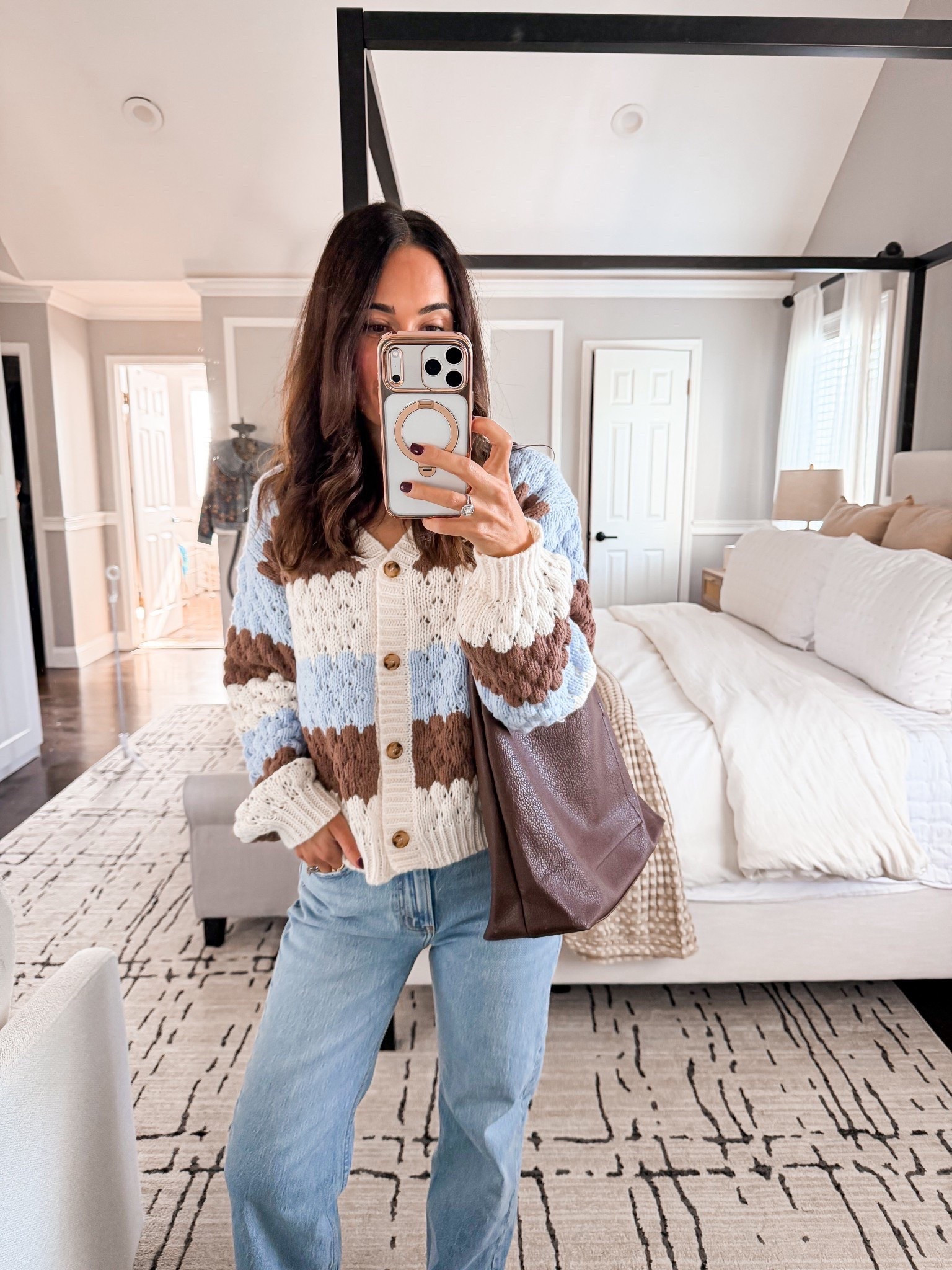 Best color combo 🤎 Amazon find!! wearing size small in sweater and 25 short in jeans 


#LTKootd #LTKgrwm #LTKOver40