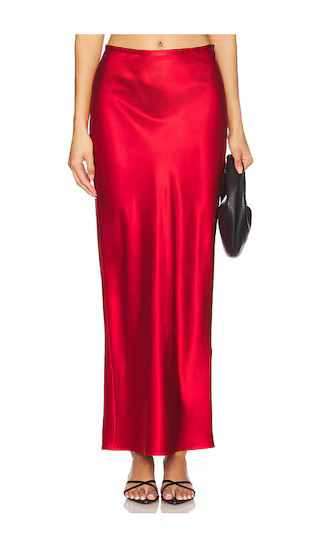 Rose Valentine Midi Skirt in Rouge | Revolve Clothing (Global)