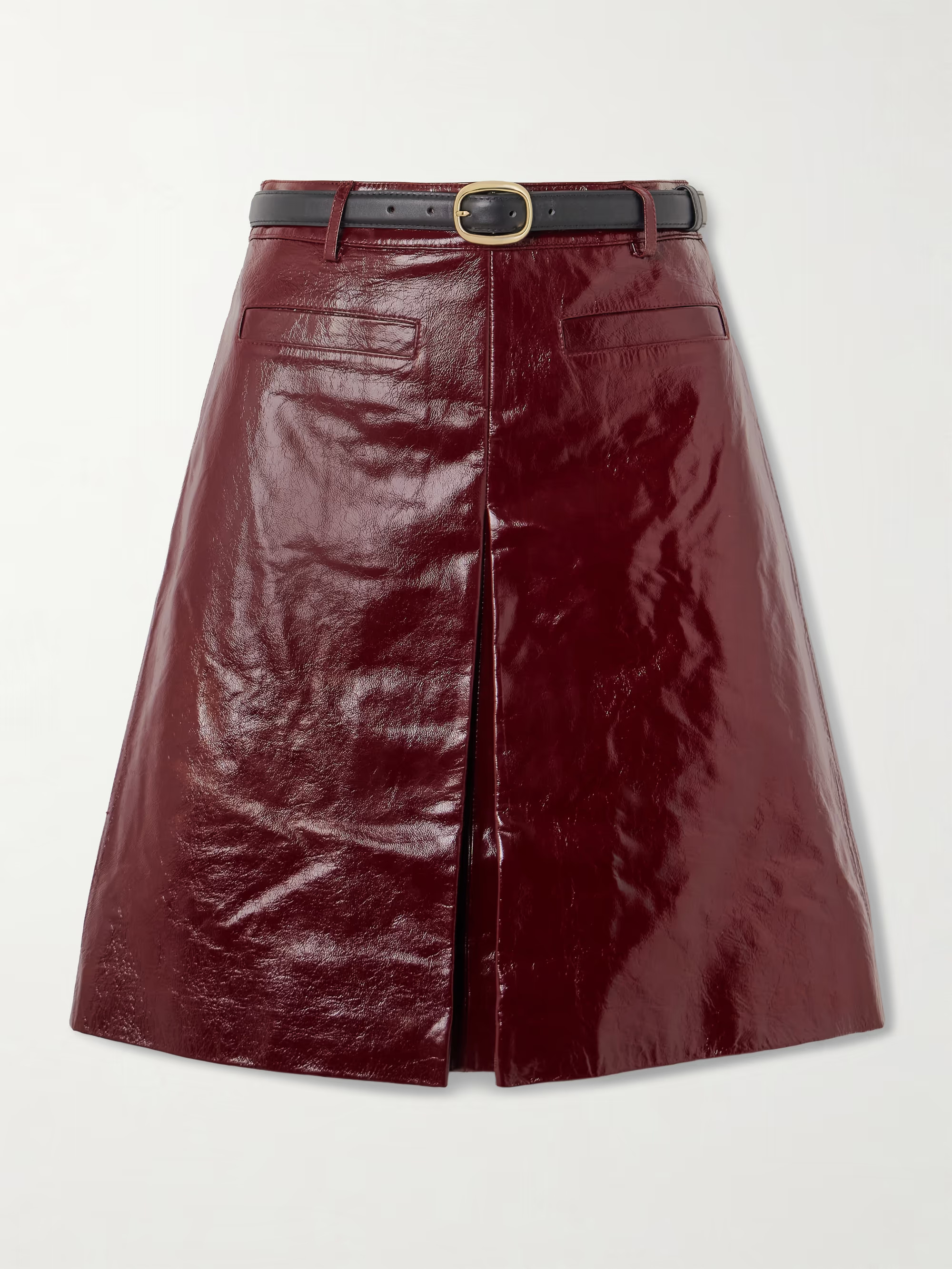 Belted leather skirt | NET-A-PORTER (US)