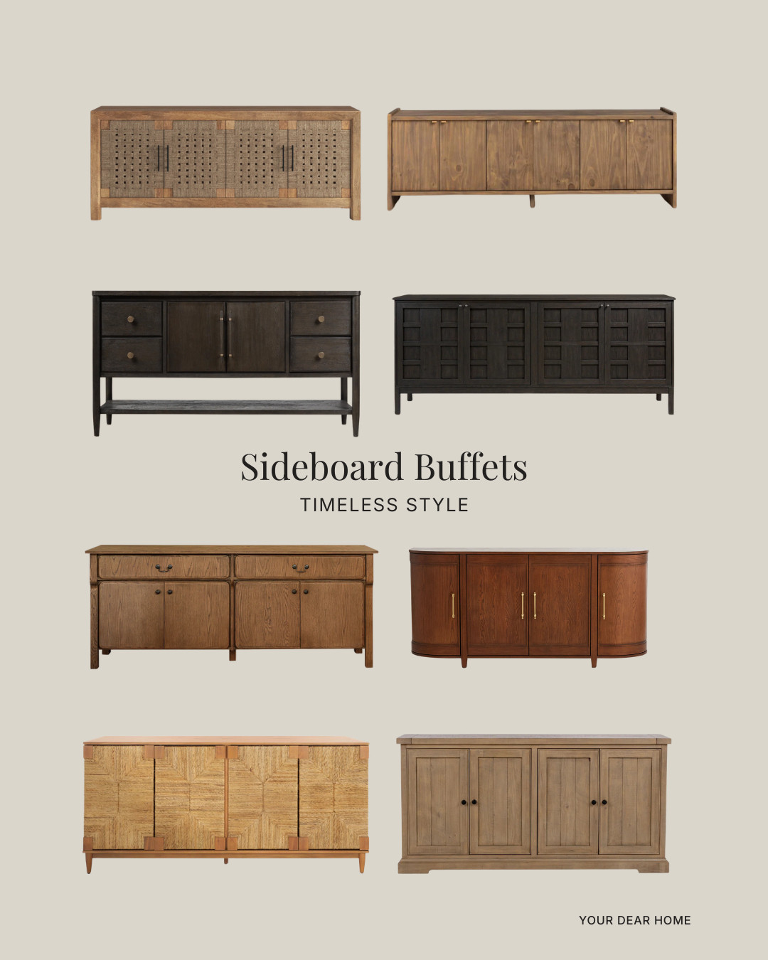 A dining room without a sideboard can feel unfinished. It adds storage, visual weight, and a place to layer lamps, art, and organic elements. Whether you prefer cane, warm wood, or deeper stains, these are timeless pieces that anchor the room beautifully. 

 #LTKHome