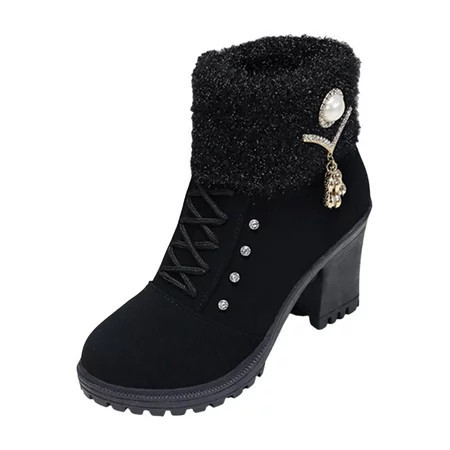 Women Winter Boots Autumn Winter with Zipper Closure Short Boots Ankle Boots 35 | Walmart (US)
