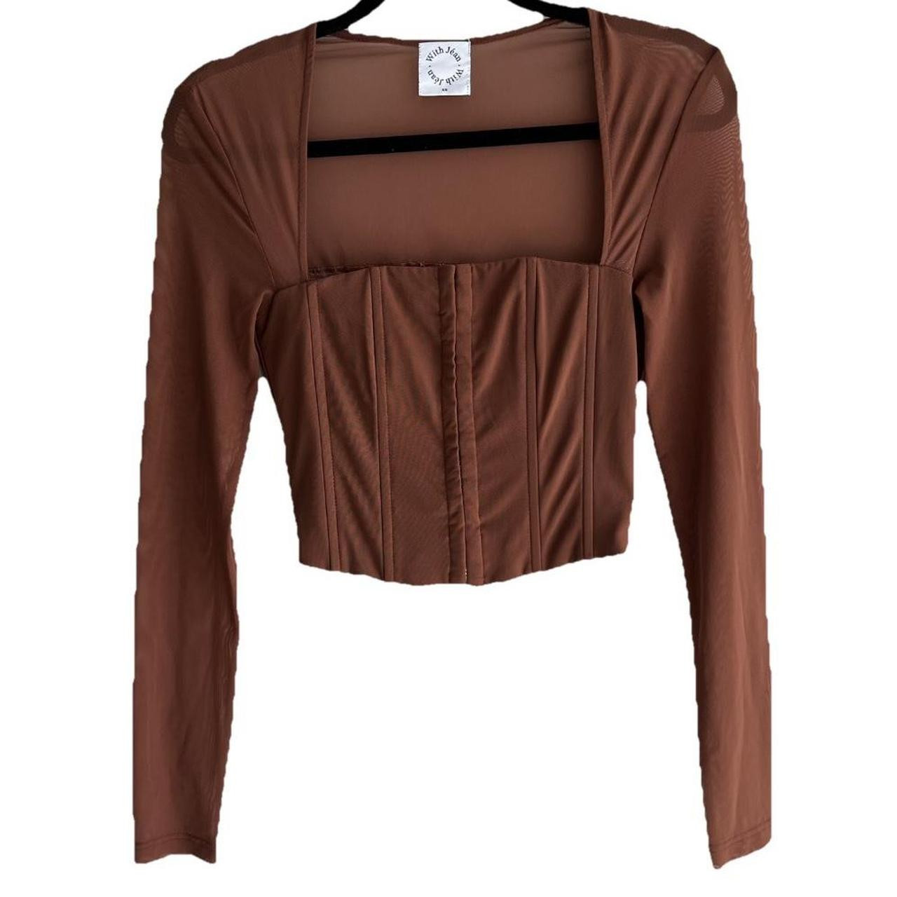 With Jéan Women's Corset - Brown/Tan - XS | Depop US