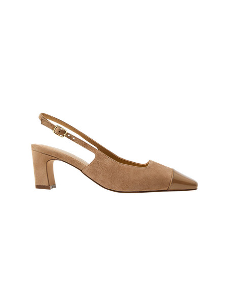 Cap Toe Suede Slingback Pumps | Ann Taylor