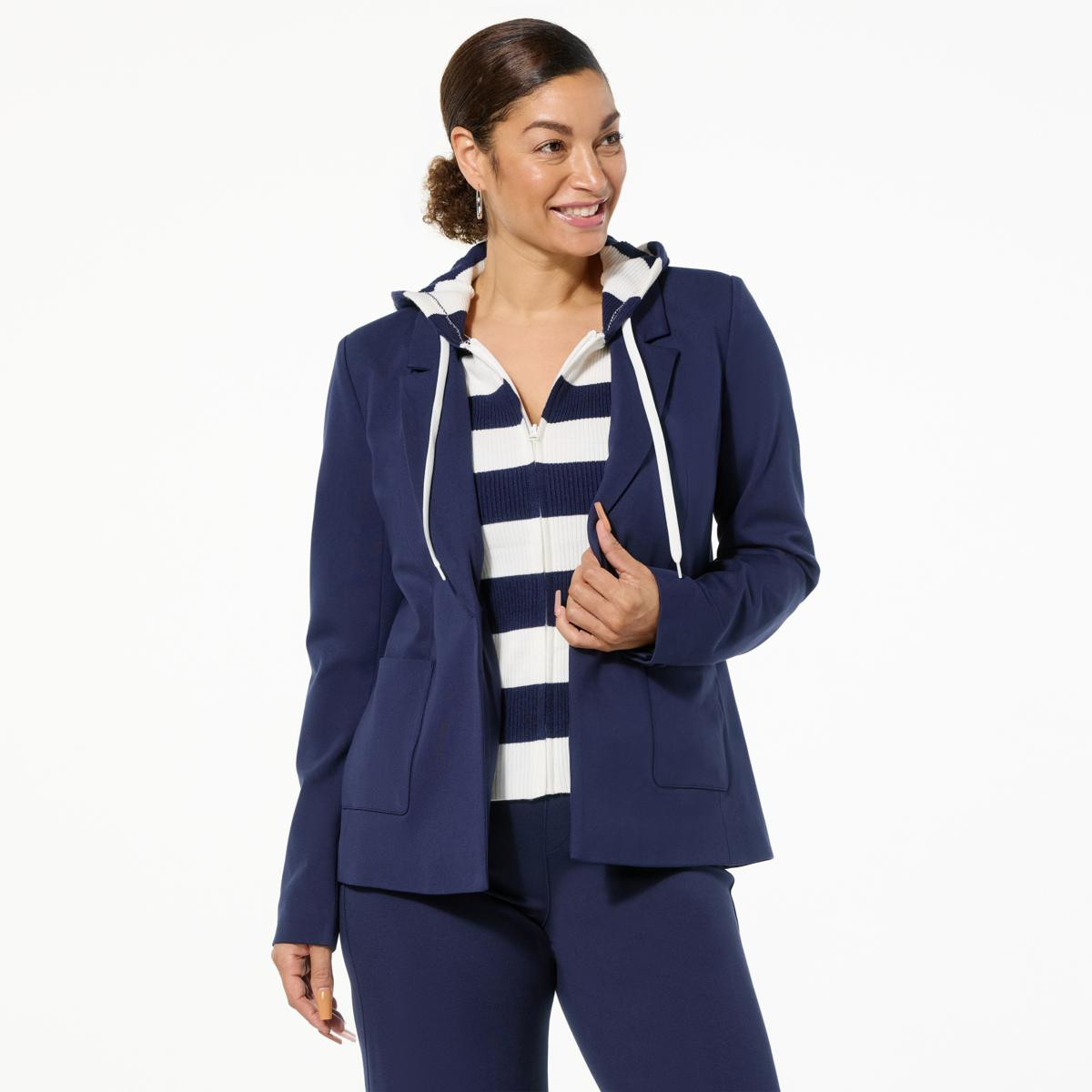 TWRHLL by Christie Brinkley Layered Hoodie Blazer | HSN