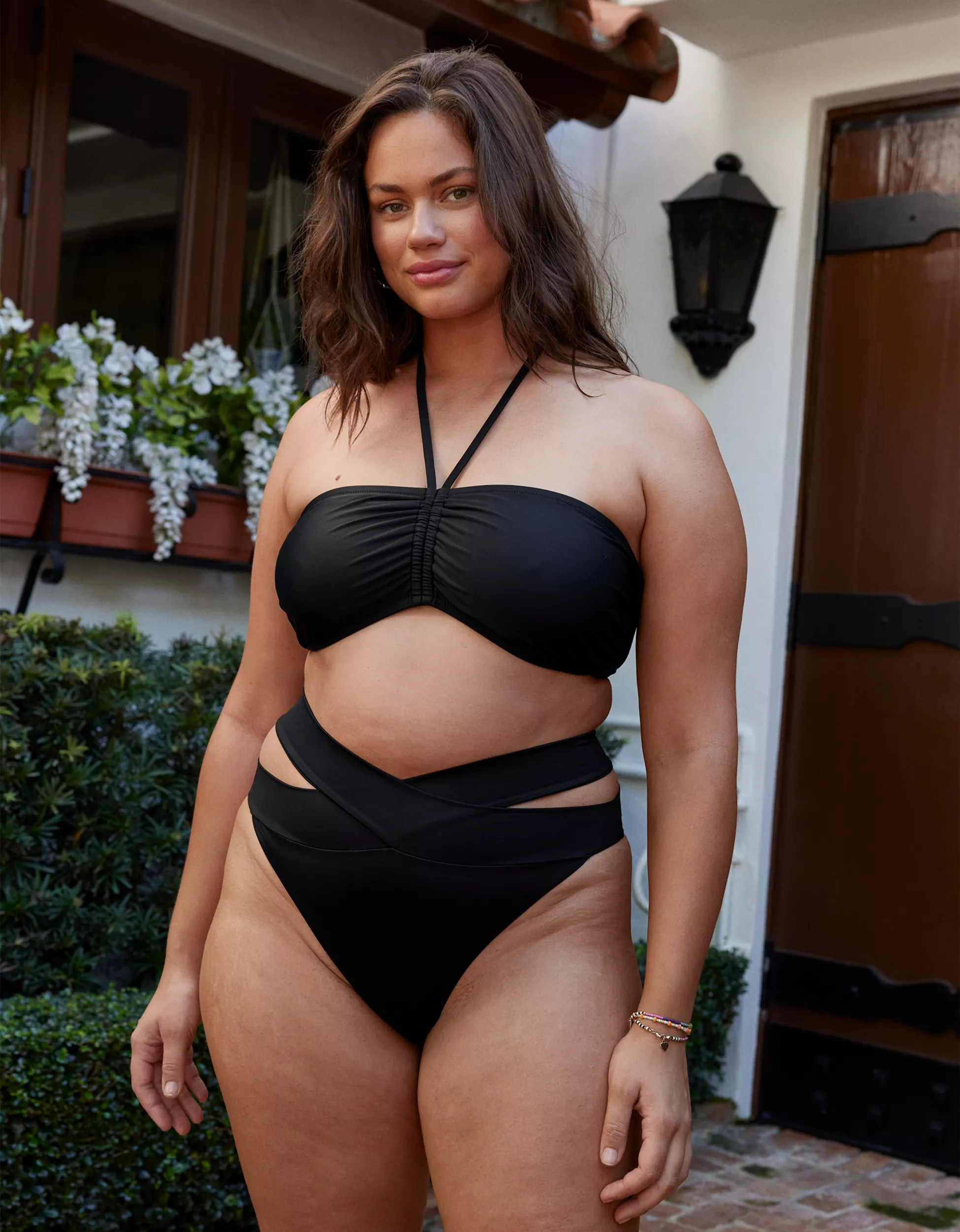 Aerie Crossover Cut Out High Cut Cheeky Bikini Bottom | Aerie