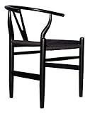 Amazon Brand - Stone & Beam Classic Wishbone Dining Chair, 22.4"W, Black / Black | Amazon (US)