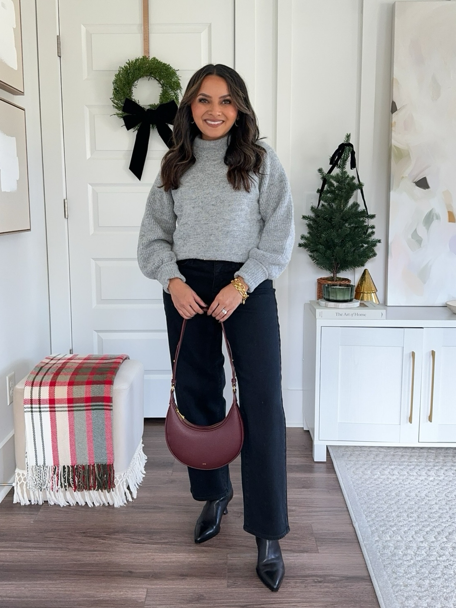 Grey turtleneck sweater size XS TTS 
Black Belt size 26-30”
Black barrel jeans size 0 petite - sized down size! Use code RACHEL25 for 25% off! 
Black booties Size 6- usually size 5.5 but these start in size 6 and fit perfectly

Fall outfit 
Fall style 
Holiday style 
Christmas style 
Christmas outfit 
Winter outfit 
Thanksgiving outfit 

Honey Sweet petite 
Honeysweetpetite

#LTKHoliday #LTKSeasonal #LTKStyleTip