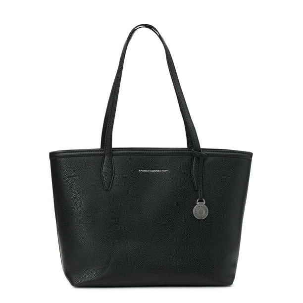 French Connection Women's Bethan Pebbled Tote Handbag, Black | Walmart (US)
