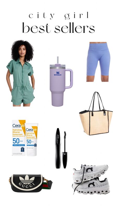 City Girl best sellers from the week!! // romper // stanley cup //  sunscreen // mascara // on cloud sneakers // gucci purse #bestsellers 

#LTKitbag #LTKFitness