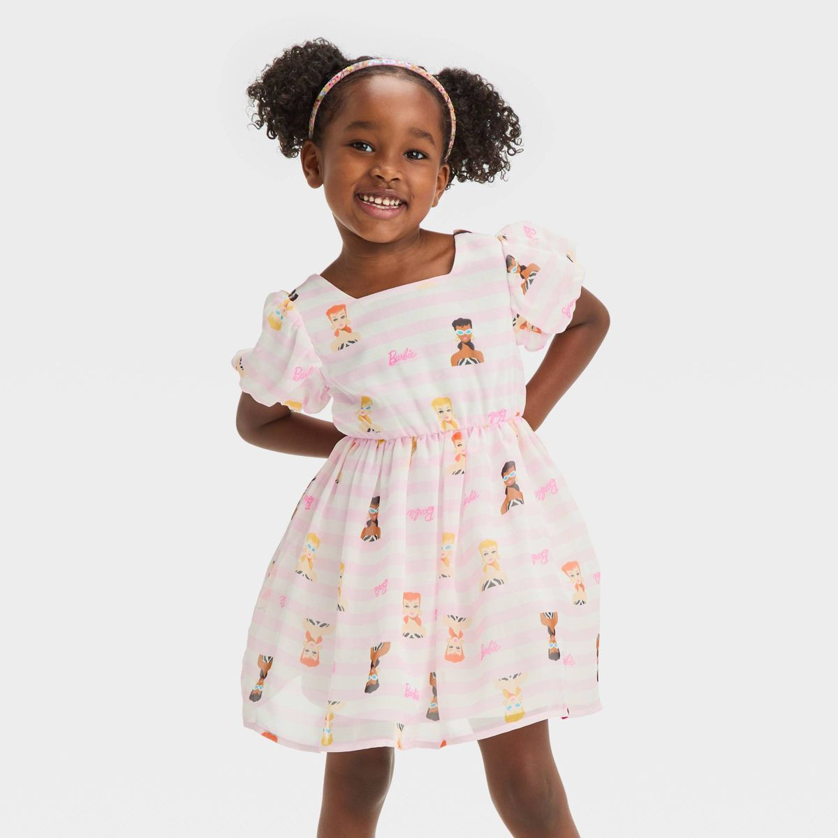 Toddler Girls' Barbie Babydoll Dress - Pink | Target