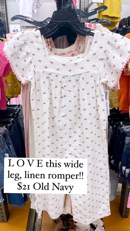This wide leg, linen romper is so precious!! Old Navy Kids, Old Navy Summer outfits 
Toddler outfits 
Toddler summer 
Toddler summer clothes 

#LTKSeasonal #LTKfindsunder50 #LTKkids