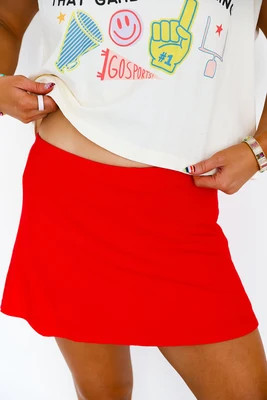 Shop Confetti Closet Pretty Little Plans Skort - Red - M | Shop.app