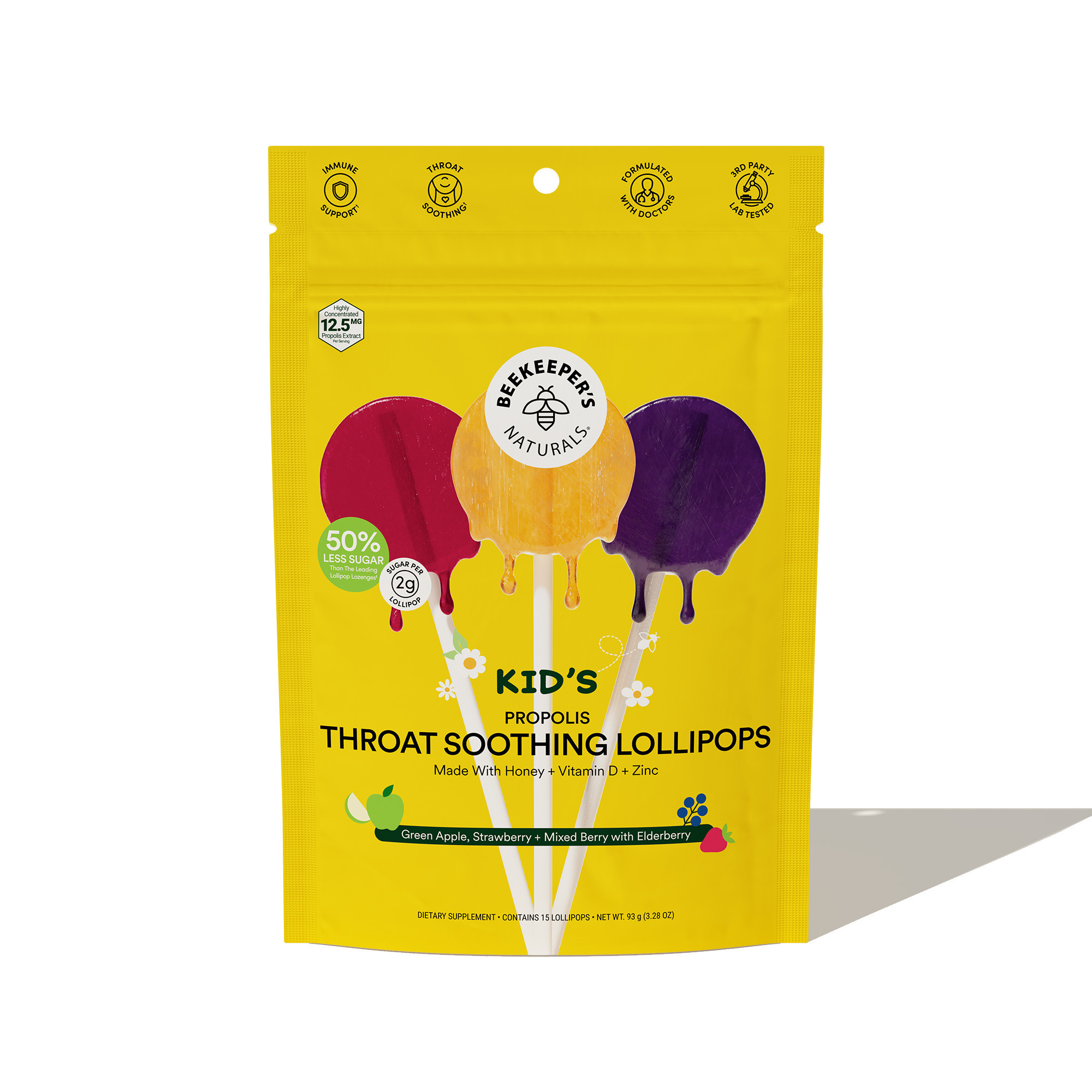 Beekeeper's Naturals Kid's Throat Soothing Lollipops | Grove