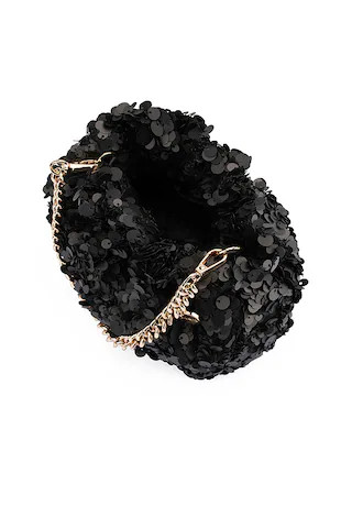 olga berg Mattie Sequin Pouch in Black from Revolve.com | Revolve Clothing (Global)