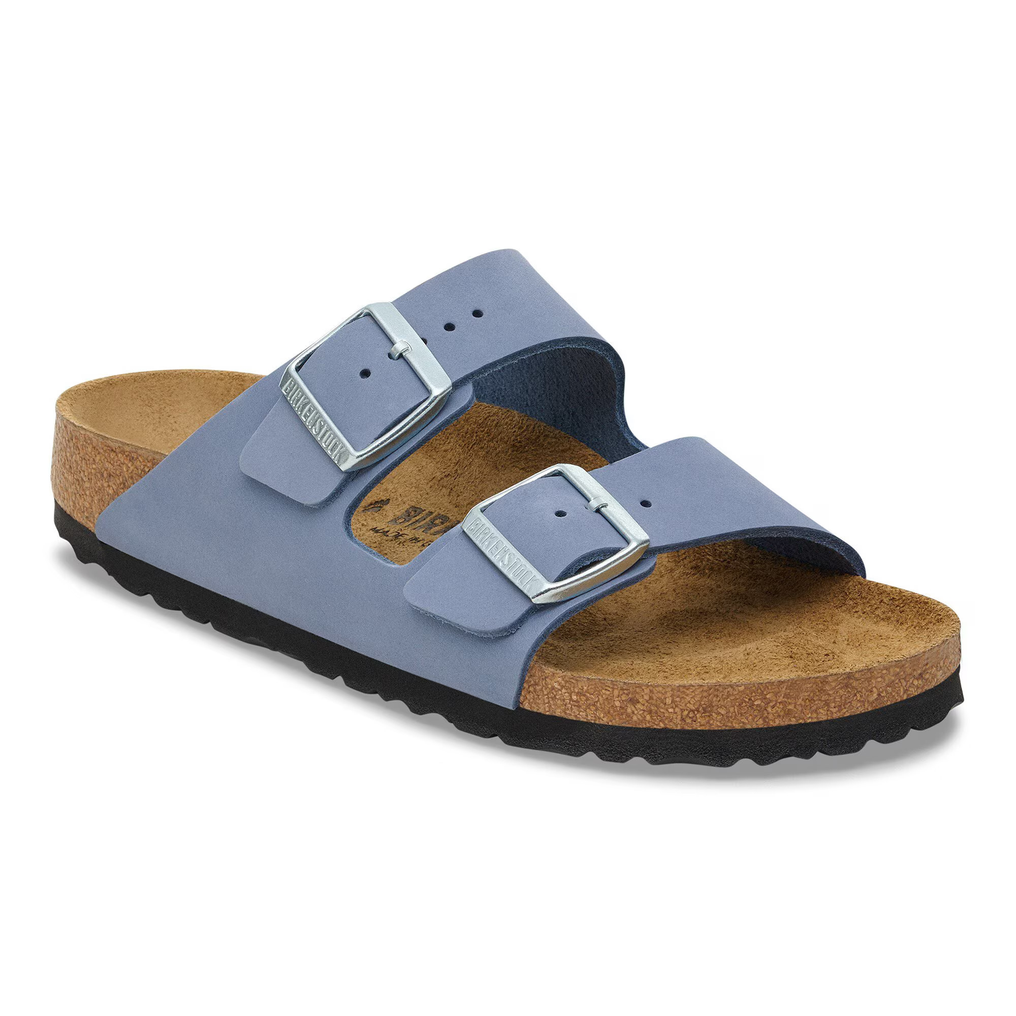 Arizona Nubuck Leather Stone Blue Two-Strap Sandals | Birkenstock USA