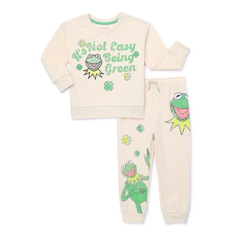 The Muppets Kermit the Frog Toddler Girls St. Patrick's Day Pullover and Joggers Set, 2-Piece | Walmart (US)