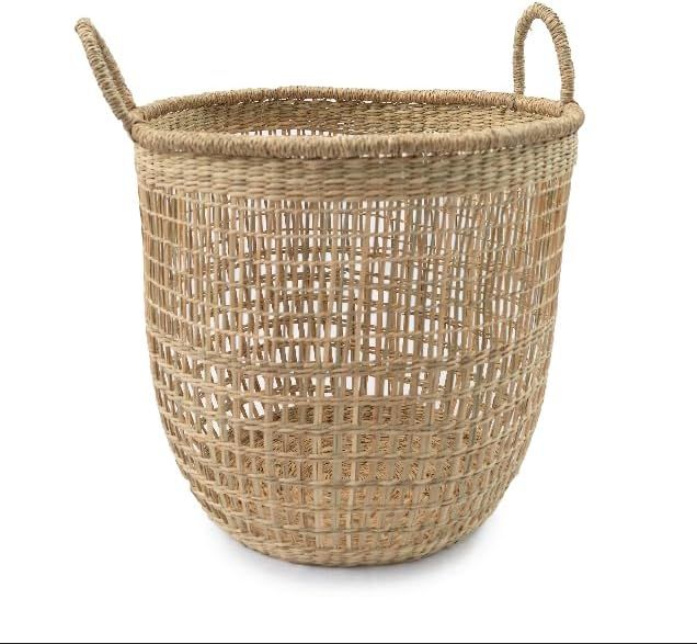 Sugarboo Large Open Weave Seagrass Basket - 16" dia x 16"H - Spacious Bedroom Storage Solution, C... | Amazon (US)