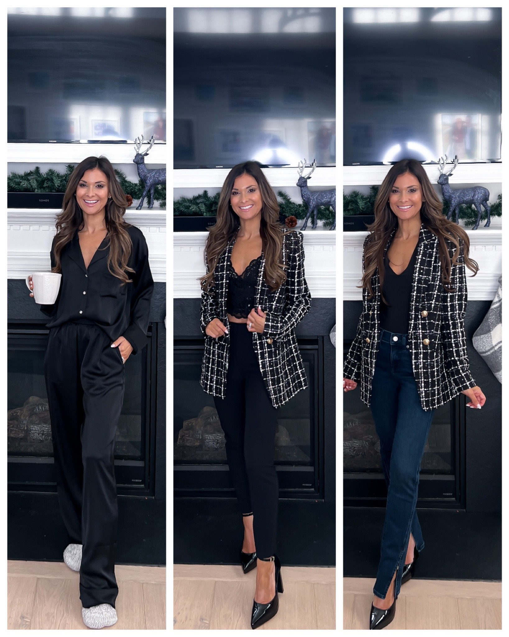 Express order//Satin rhinestone button pjs//xs//tweed metallic blazer//xs//sequined cami//xs//bodysuit//xs//editor pants//00 petite//slit hem jeans//0 short//5’1//heels//tts

@Shop.LTK  #liketkit #liketk.it//xx

pajamas, blazer, date night outfit, holiday outfit 

#LTKunder100 #LTKsalealert #LTKunder50