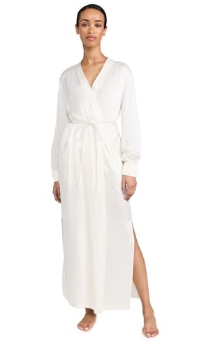 Lunya Women's Washable Silk Long Robe, Tranquil White, M | Amazon (US)