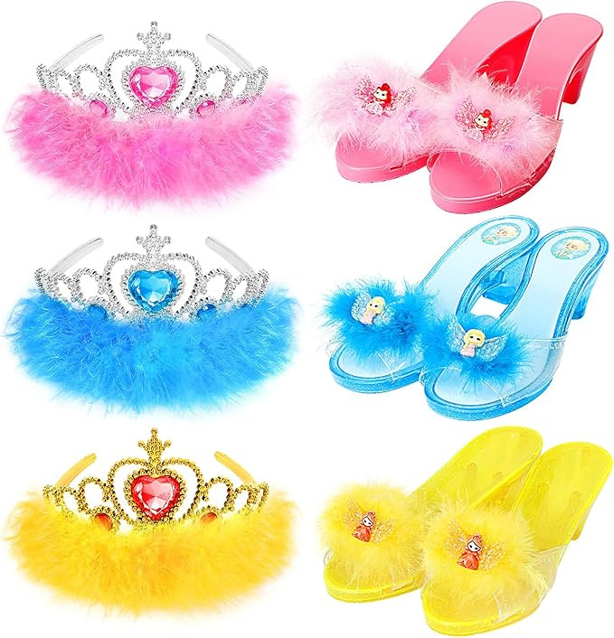 Princess Dress Up Shoes Set, Girls Role Play Dress Up Toys,Toddler Pretend Play Crown Kit Gift Se... | Amazon (US)